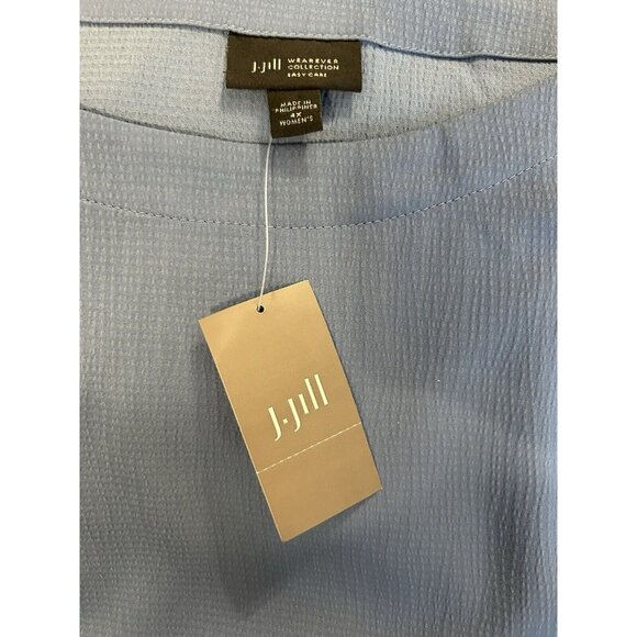 NWT J Jill Wearever Collection Easy Care Blue Moonlitsky Tunic Top Plus Size 4X - Picture 6 of 8